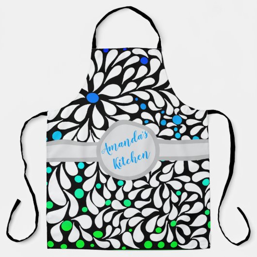 Personalisierte fette moderne Blume Blau aquamarin Schürze (Vorderseite)