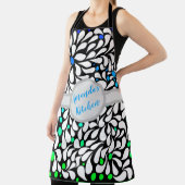 Personalisierte fette moderne Blume Blau aquamarin Schürze (InSitu)