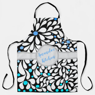 Personalisierte fette moderne Blume Blau aquamarin Schürze