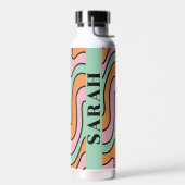Personalisierte, fette Retro-Abstrakte Wavy Lines Trinkflasche (Links)