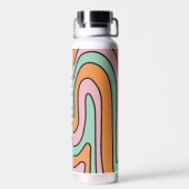 Personalisierte, fette Retro-Abstrakte Wavy Lines Trinkflasche (Rückseite)