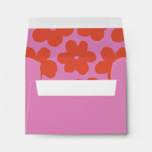 Personalisierte Fette Retro Rosa und Orange Blumen