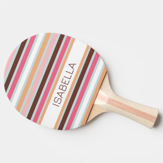 Personalisierte, fette Streifen Ping Pong Paddle Tischtennis Schläger (Seitenansicht)