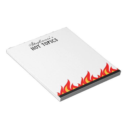 Personalisierte Feuer Flammen heißes Thema schreib Notizblock (angewinkelt)