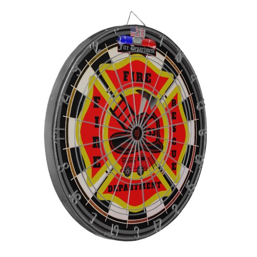 Personalisierte Feuerabteilung Multi-Target Dartscheibe (Vorderseite Links)