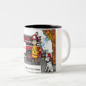 Personalisierte Feuerwehr - Cartoon von Männern Zweifarbige Tasse (VorderseiteRechts)