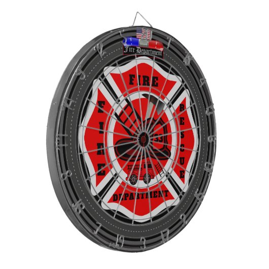 Personalisierte Feuerwehr Dartscheibe (Vorderseite Links)