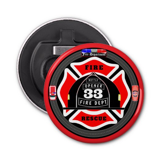 Personalisierte Feuerwehr Flaschenöffner (Vorderseite)