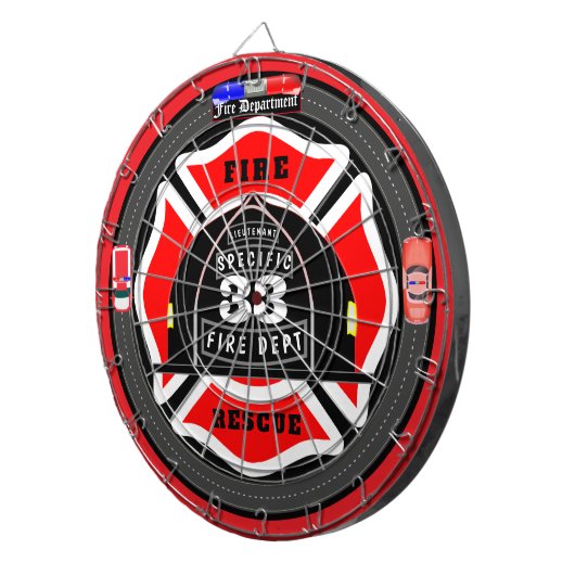 Personalisierte Feuerwehr Helm City Side Dartscheibe (Vorderseite rechts)