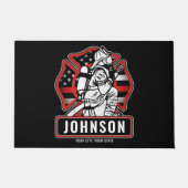 Personalisierte Feuerwehrfeuerfestungsflagge Fußmatte (Vorderseite)