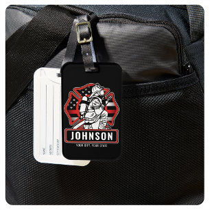 Personalisierte Feuerwehrfeuerfestungsflagge Gepäckanhänger