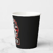 Personalisierte Feuerwehrfeuerfestungsflagge Pappbecher (Links)