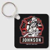 Personalisierte Feuerwehrfeuerfestungsflagge Schlüsselanhänger (Vorderseite)