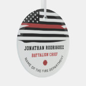 Personalisierte Feuerwehrfeuerlöschdecke dünne rot Ornament Aus Glas (Vorderseite Rechts)