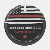 Personalisierte Feuerwehrfeuerlöschdecke dünne rot Ornament Aus Glas (Vorderseite)