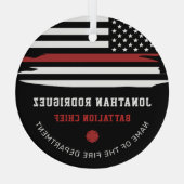 Personalisierte Feuerwehrfeuerlöschdecke dünne rot Ornament Aus Glas (Rückseite)