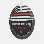 Personalisierte Feuerwehrfeuerlöschdecke dünne rot Ornament Aus Glas (Vorderseite links)