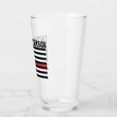 Personalisierte Feuerwehrleute Thin Red Line-Flagg Glas (Links)