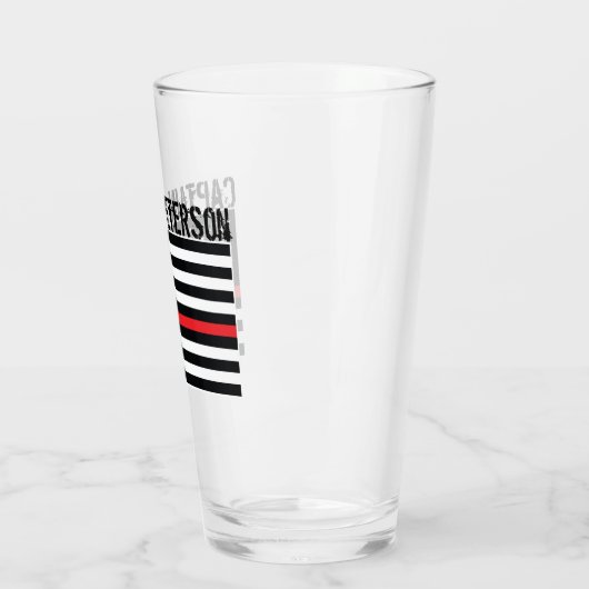 Personalisierte Feuerwehrleute Thin Red Line-Flagg Glas (Links)