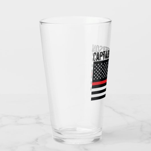 Personalisierte Feuerwehrleute Thin Red Line-Flagg Glas (Rechts)
