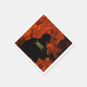 Personalisierte Feuerwehrleute und Flammen Napkins Serviette (Ecke)