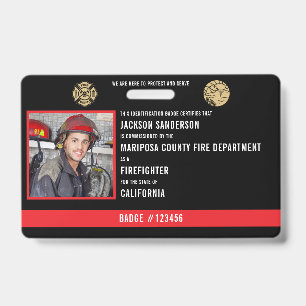 Personalisierte Feuerwehrmitarbeiter-Foto-ID Ausweis
