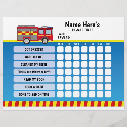 Personalisierte Feuerwehrplaner-Kids: Rewards Char Flyer (Vorne)