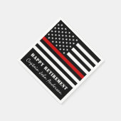 Personalisierte Feuerwehrruhestandsruhe in dünner  Serviette (Ecke)