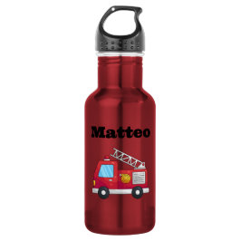 Personalisierte Feuerwehrwagen-Wasserflasche Edelstahlflasche