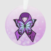 Personalisierte Fibromyalgie, Schleife und Schmett Ornament (Vorderseite)