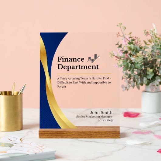 Personalisierte Finanzabteilung Acrylschild (Hochzeit)