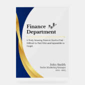 Personalisierte Finanzabteilung Acrylschild (Vorderseite)