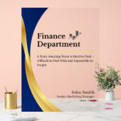 Personalisierte Finanzabteilung Acrylschild (Hochzeit)