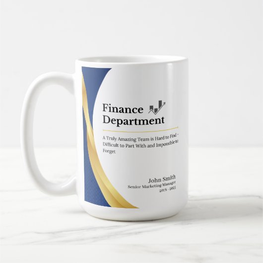 Personalisierte Finanzabteilung Kaffeetasse (Links)