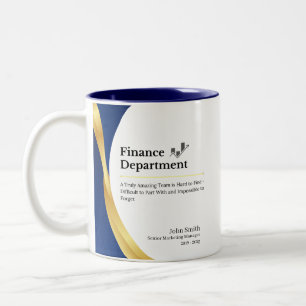 Personalisierte Finanzabteilung Zweifarbige Tasse