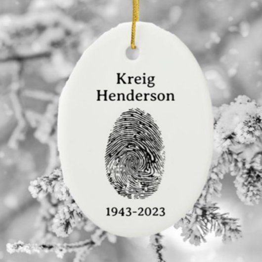 Personalisierte Fingerabdruck-Gedenkveranstaltung Keramik Ornament
