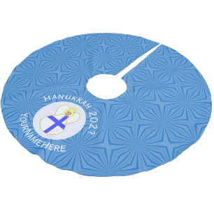 Personalisierte finnische Engel-Hanukkah-Flagge  Polyester Weihnachtsbaumdecke