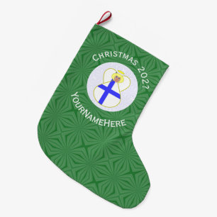 Personalisierte finnische Engel-Weihnachtsflaggen Großer Weihnachtsstrumpf