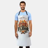 Personalisierte Fire & Flavor BBQ-Schürze | Benutz Schürze (Getragen)