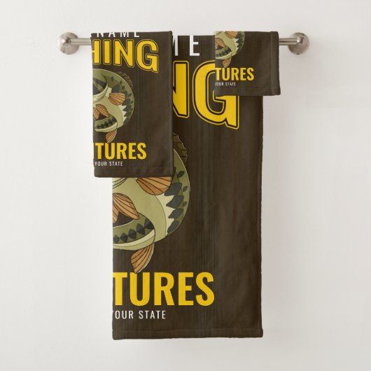 Personalisierte Fischabenteuer Bassfisch Angeln Badhandtuch Set (Insitu)