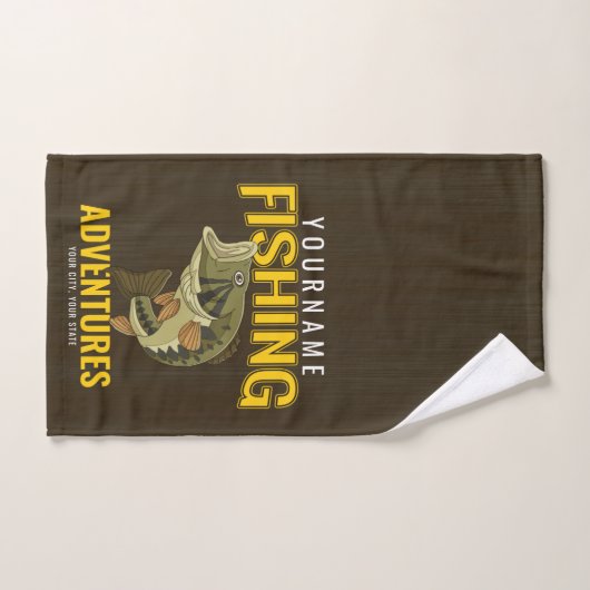 Personalisierte Fischabenteuer Bassfisch Angeln Badhandtuch Set (Handtuch)