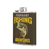 Personalisierte Fischabenteuer Bassfisch Angeln Flachmann (Links)