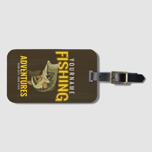 Personalisierte Fischabenteuer Bassfisch Angeln Gepäckanhänger (Vorderseite (Horizontal))