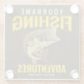 Personalisierte Fischabenteuer Bassfisch Angeln Glasuntersetzer (Rückseite)