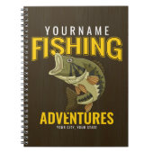 Personalisierte Fischabenteuer Bassfisch Angeln Notizblock (Vorderseite)