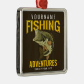 Personalisierte Fischabenteuer Bassfisch Angeln Ornament Aus Metall (Rechts)