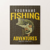 Personalisierte Fischabenteuer Bassfisch Angeln Puzzle (Vertikal)