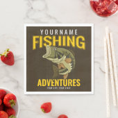 Personalisierte Fischabenteuer Bassfisch Angeln Serviette (Beispiel)