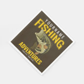 Personalisierte Fischabenteuer Bassfisch Angeln Serviette (Ecke)