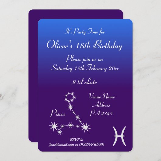 Personalisierte Fische Party Einladung (Vorne/Hinten)